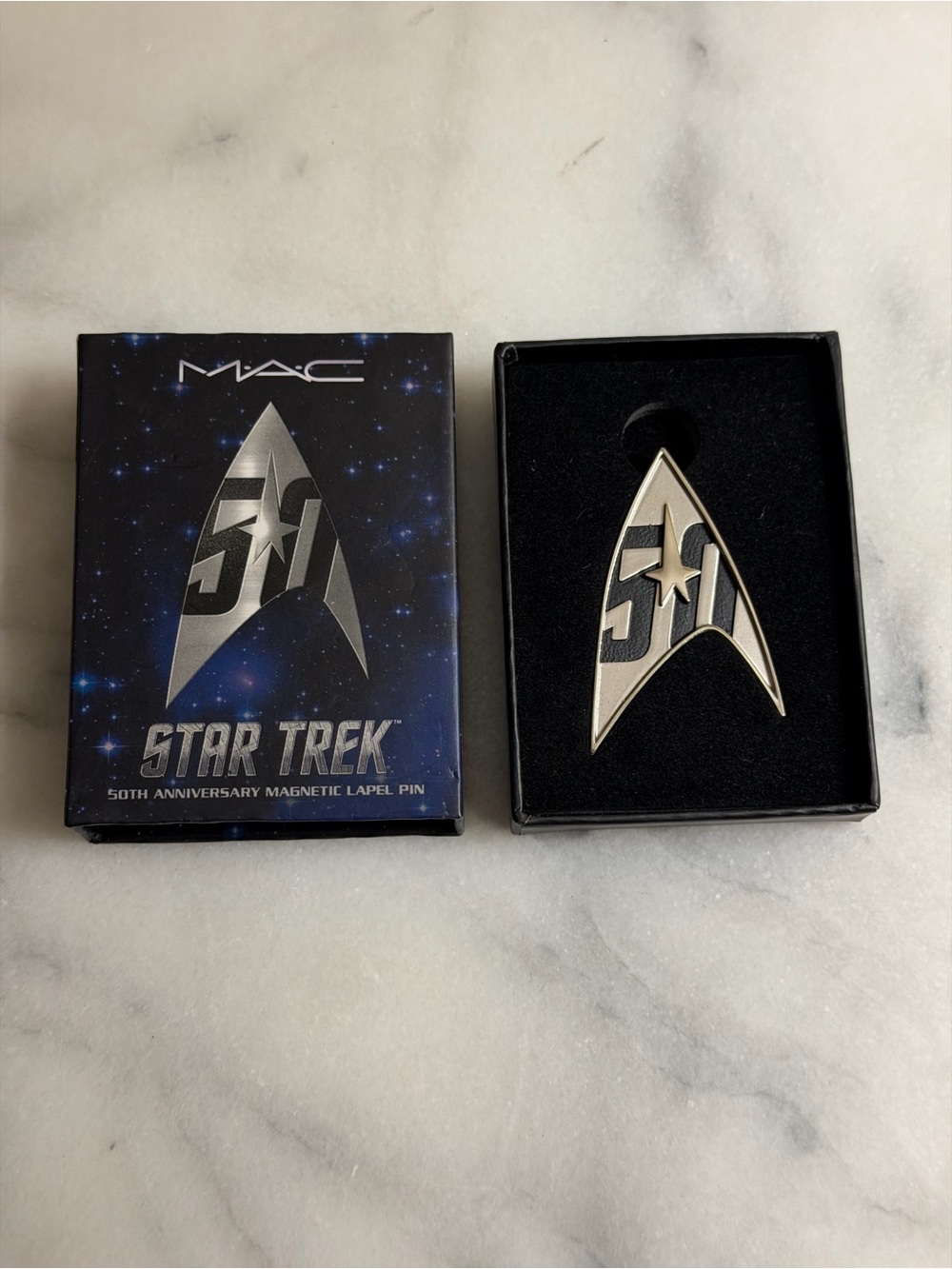 MAC Cosmetics Silver Star Trek 50th Anniversary Magnetic Lapel Pin